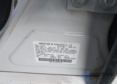 2007 Infiniti G35 Journey from USA, damaged, VIN JNKBV61EX7M714520